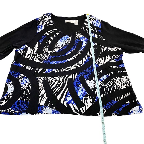 Alfred Dunner Woman Multicolor High Roller Animal Print Top, Plus Size 3X - Picture 6 of 8